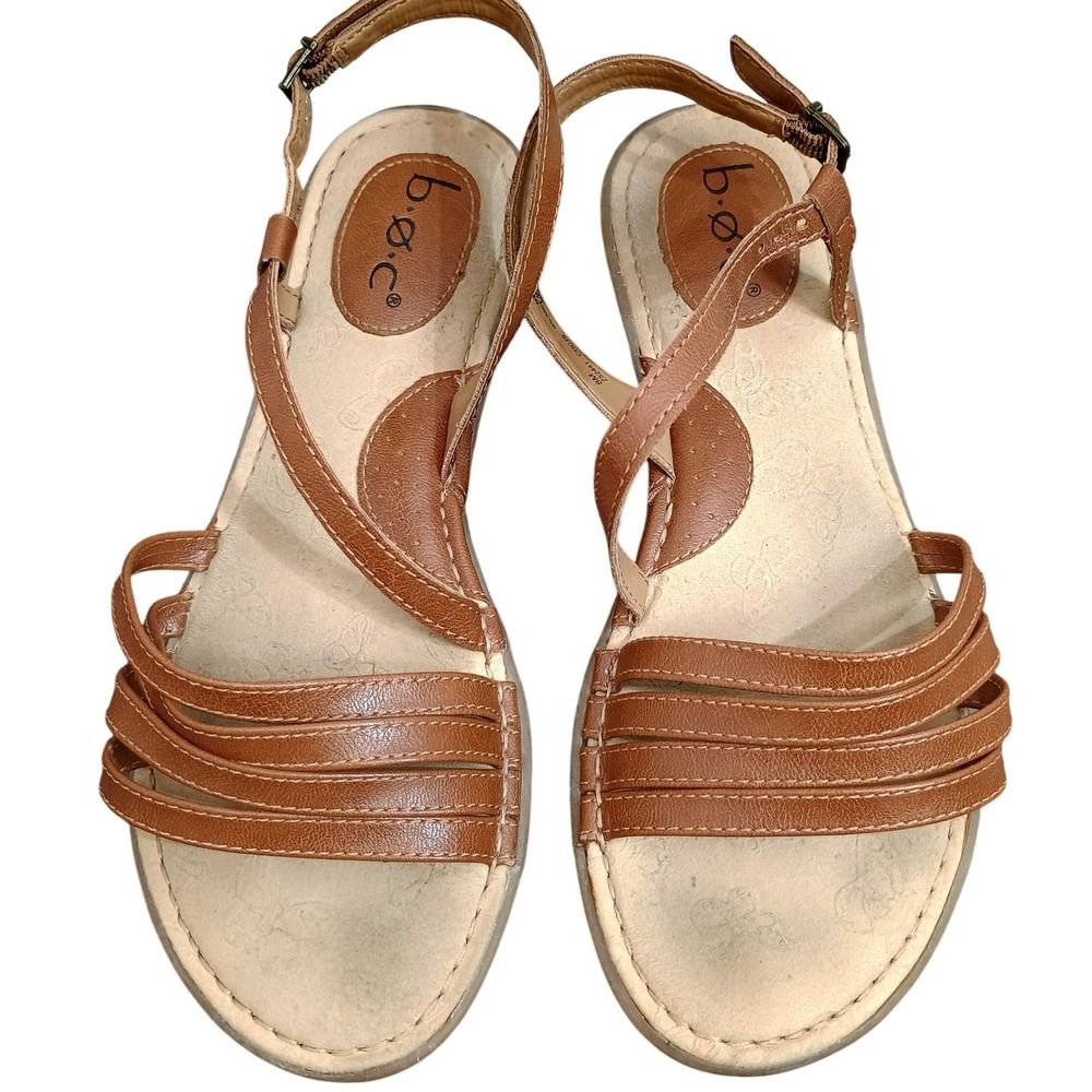 b.o.c. Tan Strappy Slingback Sandals